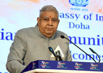 Vice President Jagdeep Dhankhar meets Indian community in Doha