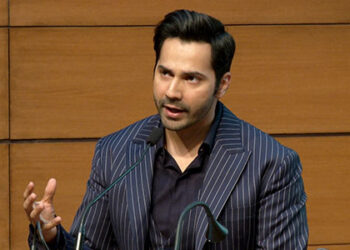 Varun Dhawan snapped at National Media Centre in New Delhi