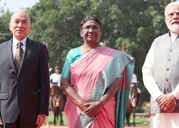 Cambodian King Norodom Sihamoni arrives in India for a 3-day state visit