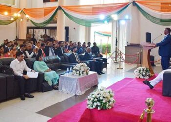 Union Minister Rajnath Singh interacts with Indian diaspora in Nigeria