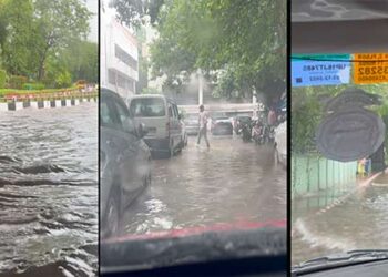 Waterlogging, traffic snarls due to heavy rainfall in Delhi