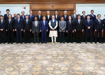 PM Modi meets Mr. Yoshihide Suga, Chairman of JIA and former PM of Japan