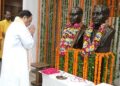 JP Nadda pays floral tributes to Dr Syama Prasad Mukherjee on his birth anniversary
