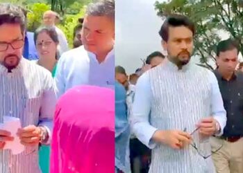 Anurag Thakur visits flood-hit areas in Himachal Pradesh