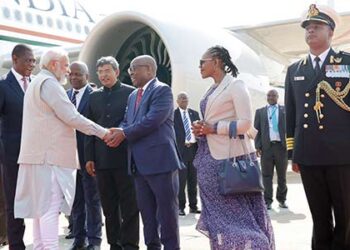 PM MODI REACHES IN SOUTH AFRICA FOR THE 15TH BRICS SUMMIT