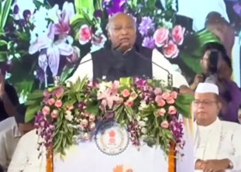 Mallikarjun Kharge addresses Krishak Sah Shramik Sammelan in Chhattisgarh