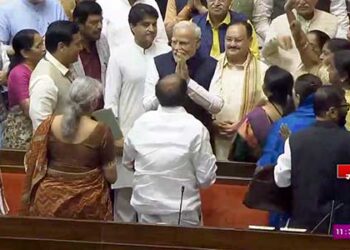 PM Modi gets rousing welcome at Parliament for women reservation bill