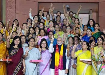 Women MPs meet PM after passage of the Nari Shakti Vandan Adhiniyam