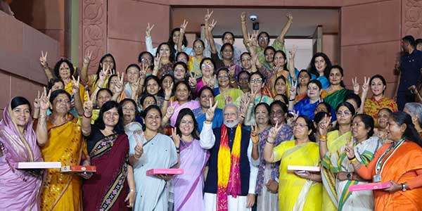 Women MPs meet PM after passage of the Nari Shakti Vandan Adhiniyam