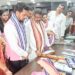 Union ministers Anurag Thakur and Dharmendra Pradhan shopped for Khadi in Bhubaneswar