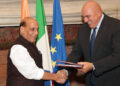 Raksha Mantri Rajnath Singh hold talks with his Italian counterpart Guido Crosetto in Rome