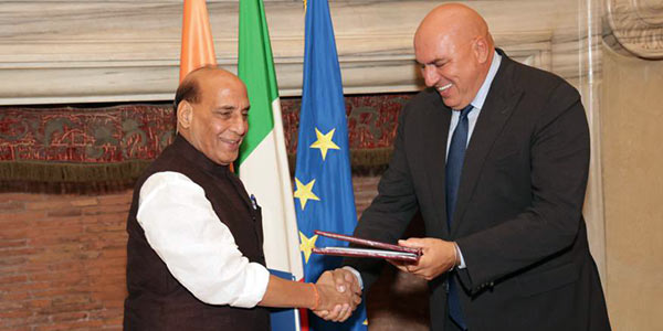 Raksha Mantri Rajnath Singh hold talks with his Italian counterpart Guido Crosetto in Rome
