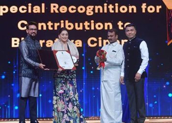 Madhuri Dixit honoured with ‘Special Recognition for Contribution to Bharatiya Cinema’ Award at 54th IFFI