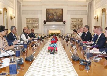 Raksha Mantri Rajnath Singh holds bilateral talks with his Australian counterpart Mr Richard Marles in New Delhi