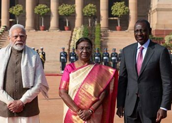 PM Modi at ceremonial reception of Kenya president, Rashtrapati Bhawan