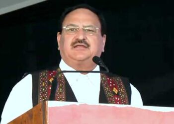BJP national president JP Nadda holds a rally in Nagaland
