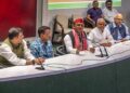 CM Kejriwal and Akhilesh Yadav addresses press conference in Lucknow