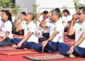 Above 7000 Yoga enthusiasts practised Common Yoga Protocol in unison at Police Parade Ground, Surat, Gujarat