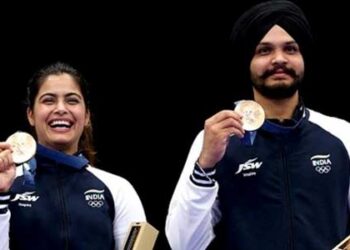 PM Modi congratulates Manu Bhaker and Sarabjot Singh for clinching Bronze medal