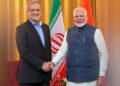 Prime Minister Narendra Modi meets with the President of the Islamic Republic of Iran