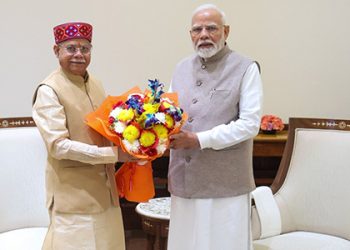 Himachal Pradesh Governor Shiv Pratap Shukla meets Prime Minister Narendra Modi