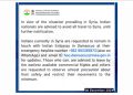 India issues travel advisory for Syria, advises citizens to restrict movements, emergency no opens