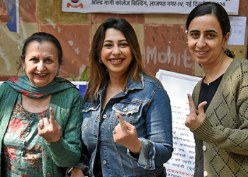 Over 40% voter turnout recorded till 3 PM for 70 assembly seats