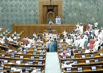 Lok Sabha adjourned briefly amid opposition uproar