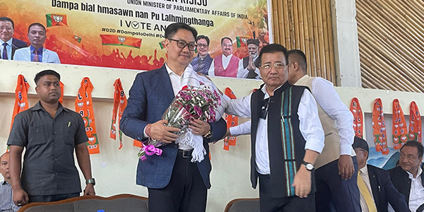 Kiren Rijiju links road development to BJP’s success in Dampa by-election